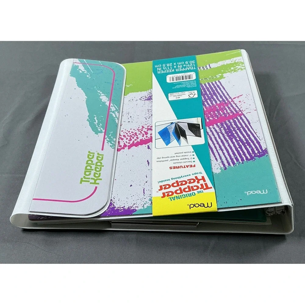 Mead The Original Trapper Keeper 1 Inch Ring Binder Retro Splatter Multi-Color